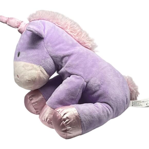Kellytoy Pink Purple Plush Stuffed Satin Feet Unicorn Baby Security 12” - Picture 3 of 8